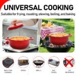 5qt enameled cast iron oval dutch oven