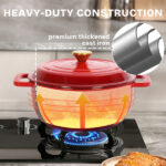 5qt enameled cast iron oval dutch oven