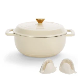 5qt enameled cast iron oval dutch oven