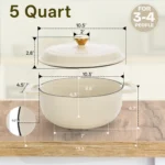 5qt enameled cast iron oval dutch oven