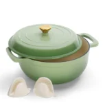 5qt enameled cast iron oval dutch oven