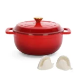 5qt enameled cast iron oval dutch oven