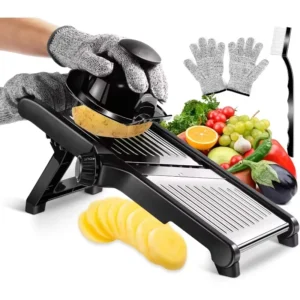 Adjustable Vegetable Slicer with 5 Stainless Steel Blades