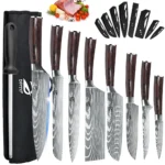 stainless steel chef knife set with nylon bag
