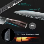 stainless steel chef knife set with nylon bag