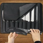 stainless steel chef knife set with nylon bag