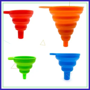 4-Pack Collapsible Silicone Kitchen Funnel Set