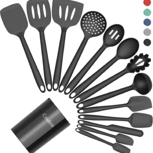 Silicone Cooking Utensils Set with Holder | Heat Resistant Kitchen Tools